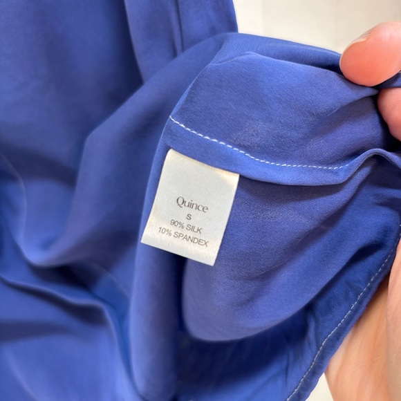 Quince Women's Blue Washable Silk Stretch Sleeveless Top Size Small - Picture 10 of 12